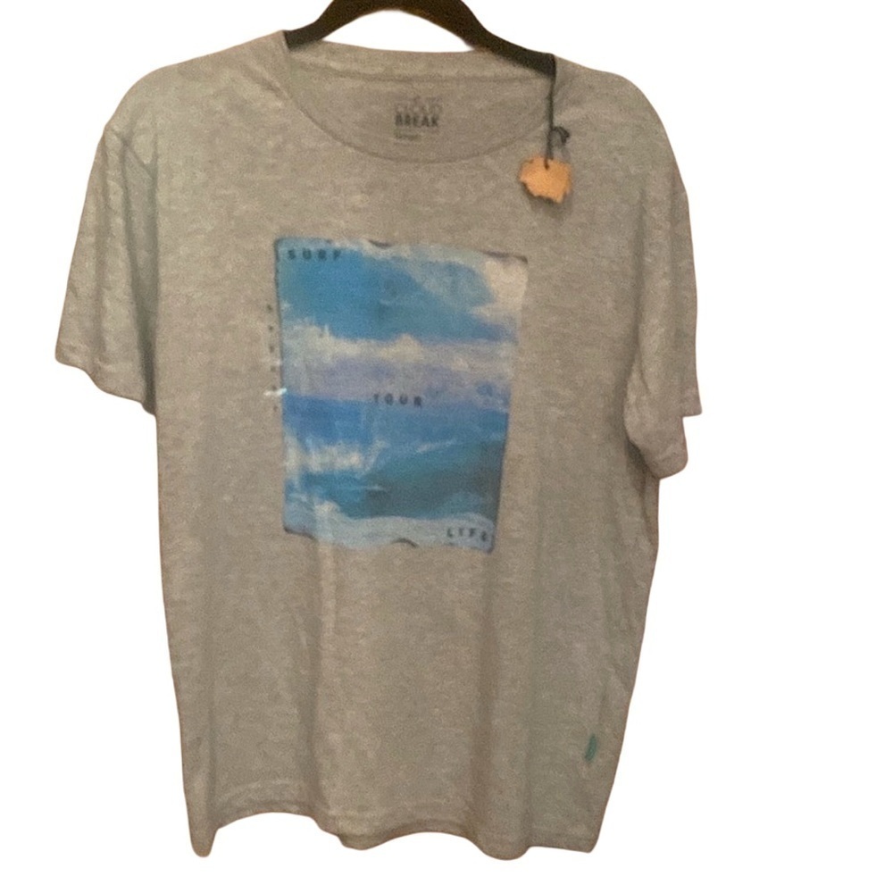 NWT Mens gray Cloud Break Tshirt Surfer surf ware size S